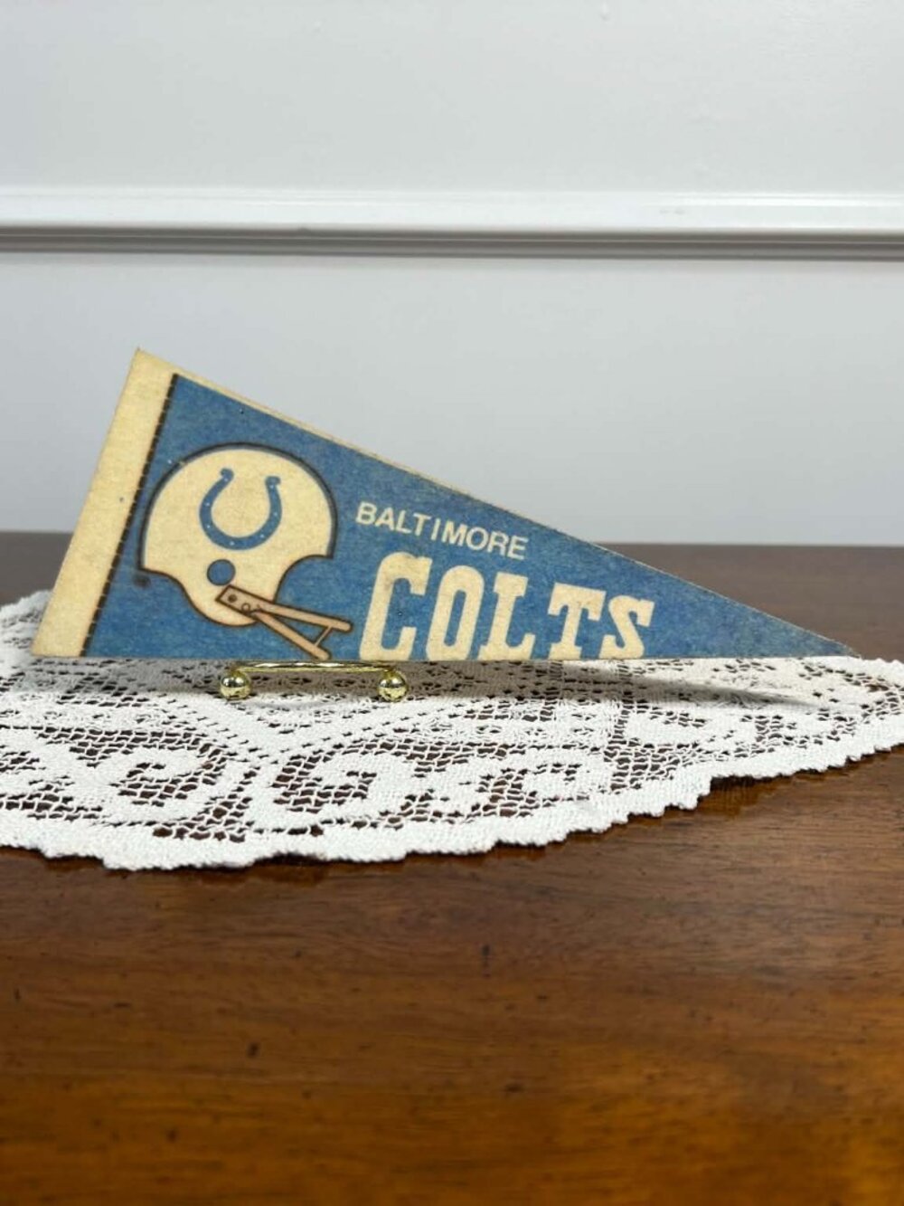 Vintage 1970s Baltimore Colts 9” Mini Felt Pennant